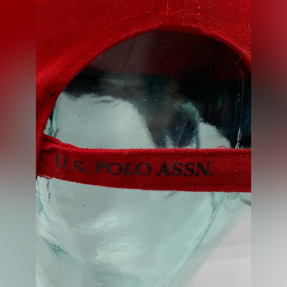 US Polo Association Embroidered Logo Strapback Hat Baseball Cap Red Blue - Picture 5 of 6